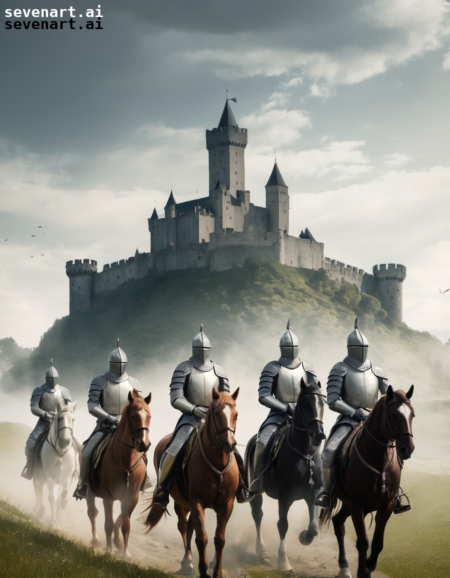 knights, horses, medieval, castle, adventure, middle ages