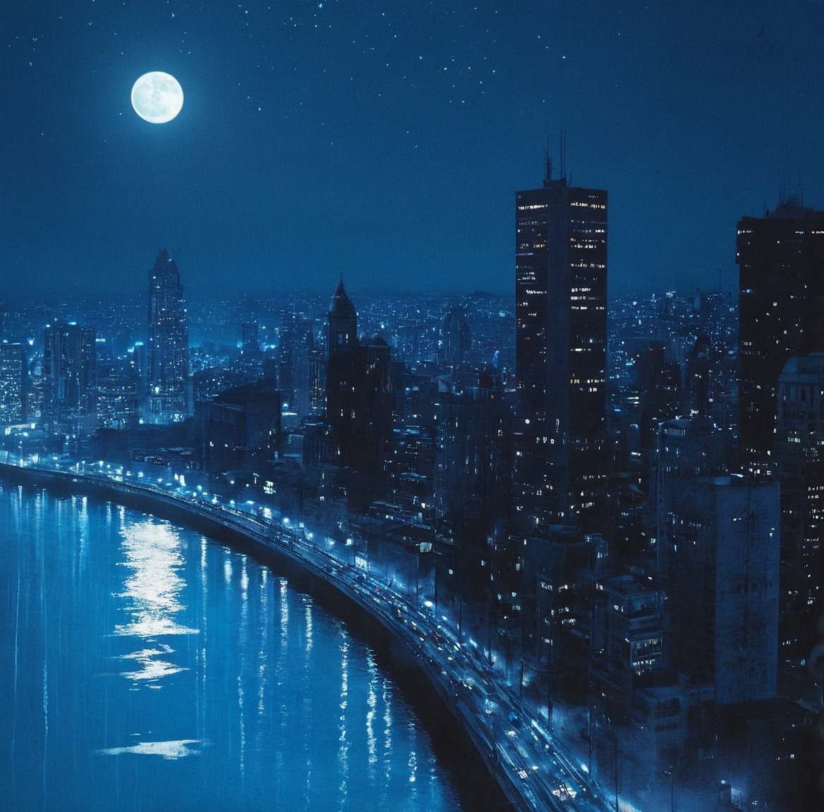 cyberpunk, retro, urban landscape, night sky, skyscraper, city night, retro city, city pop, retrowave