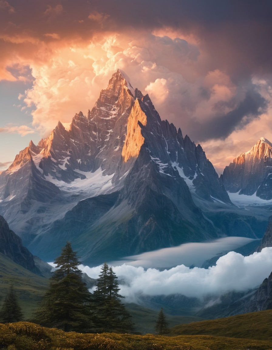 mountains, nature, clouds, landscape