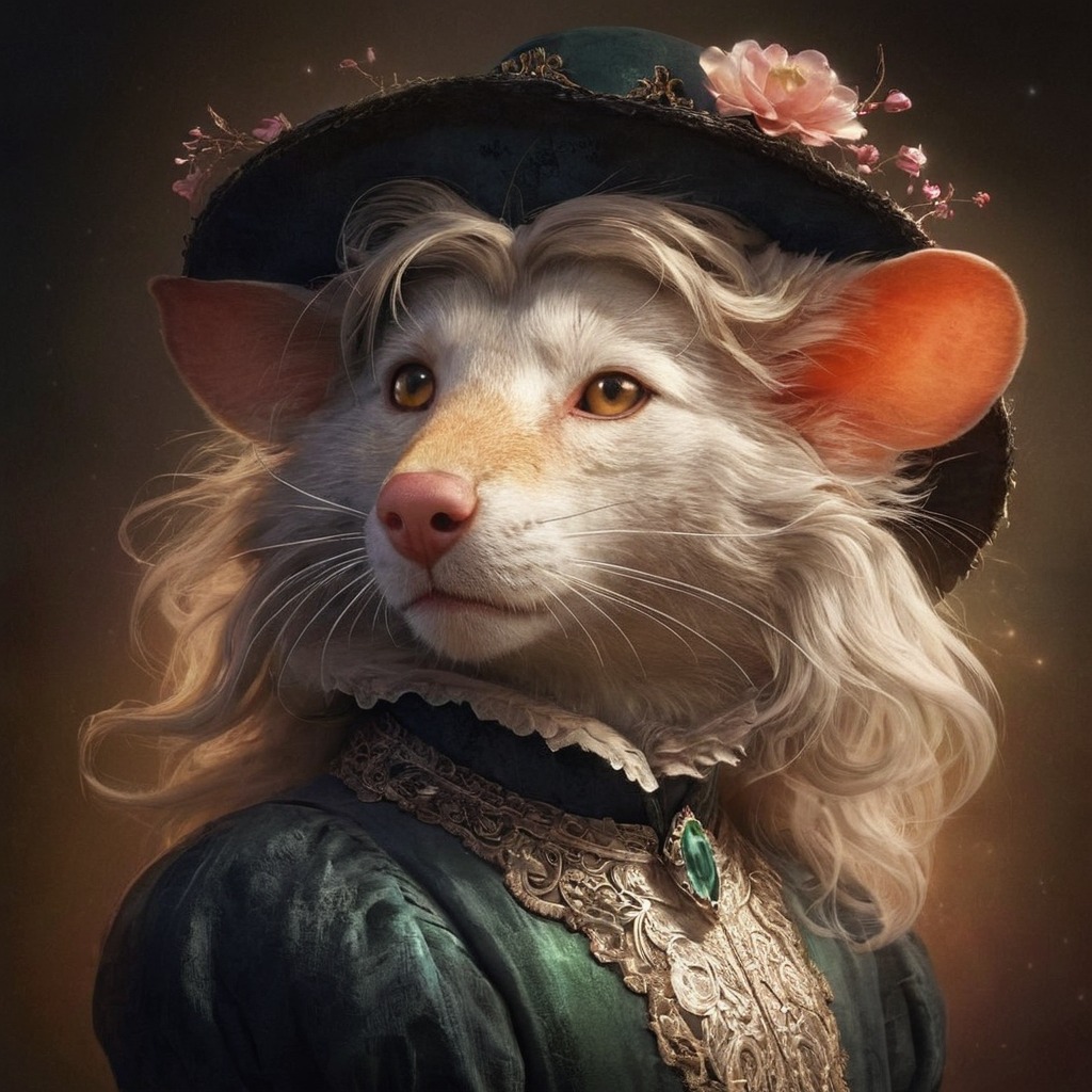 portrait, mouse, rat, fantasyart, furry, lady, originalcharacter, originalconcept, witch, bingai