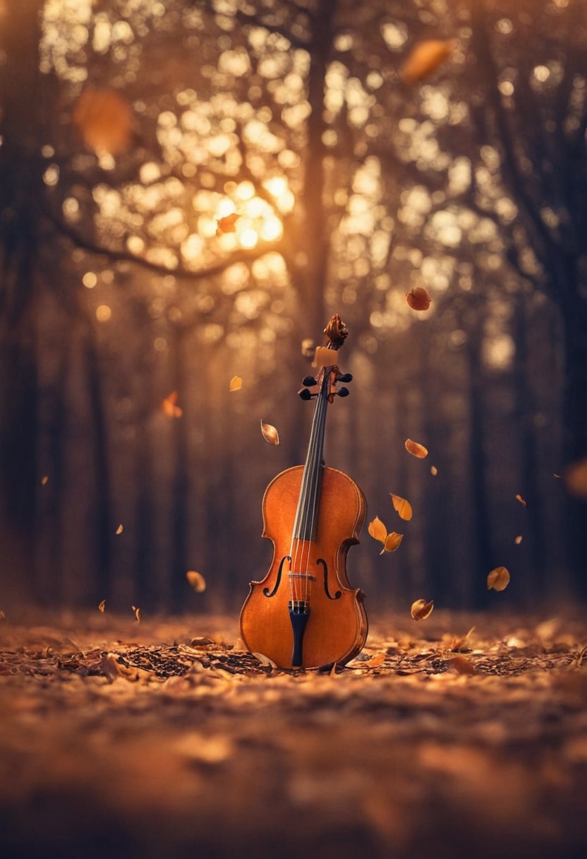 autumn, bokeh, fall, goldenhour, light, magical, music, nikon, october, stilllife, violin, ashrafularefin, photoshop