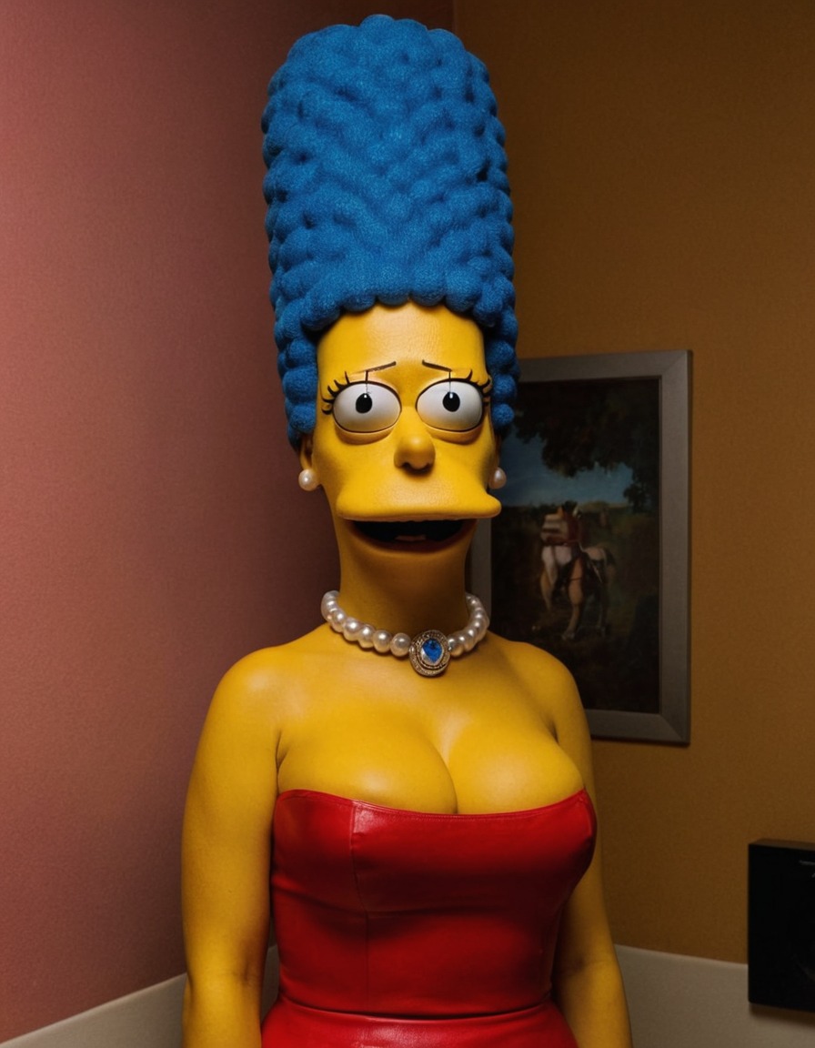 marge simpson, the simpsons, fictional character, reimagined, beautiful woman