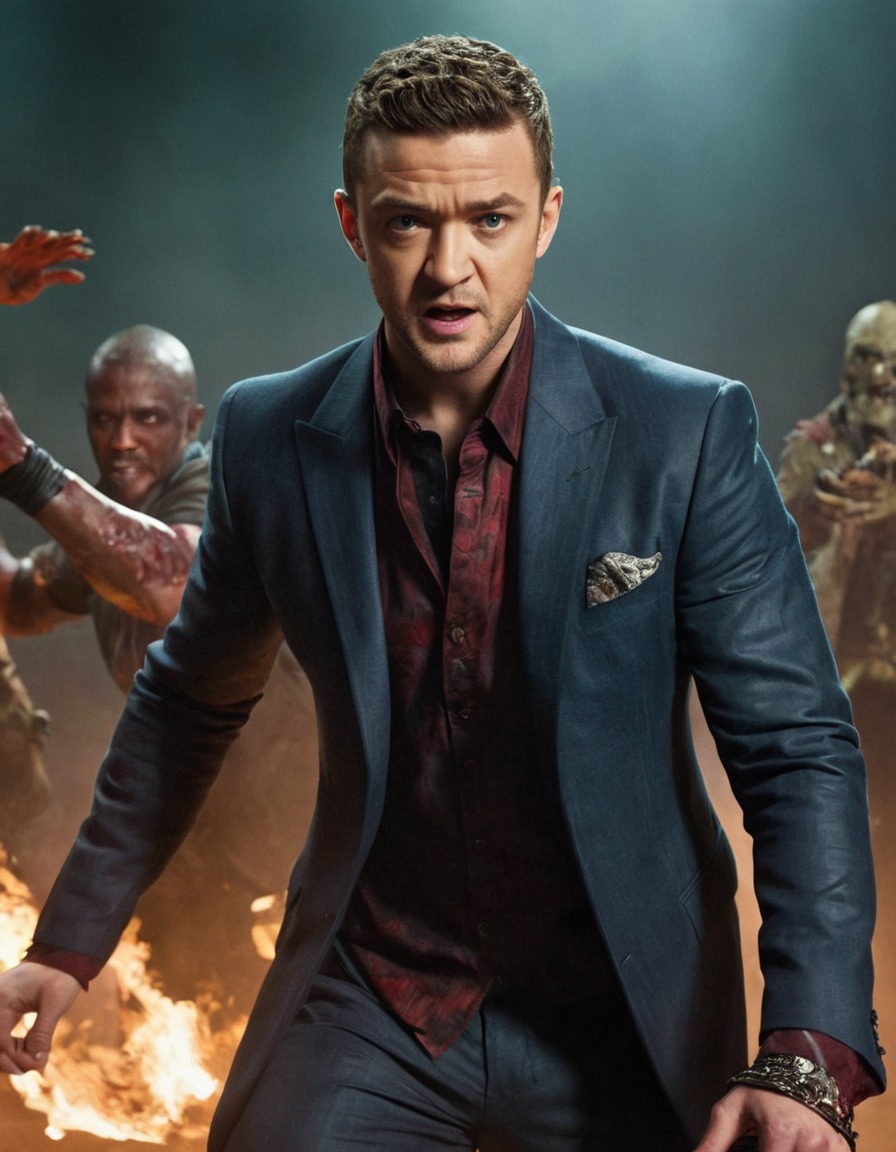 justin timberlake, zombie, battle, fight, celebrity, musician