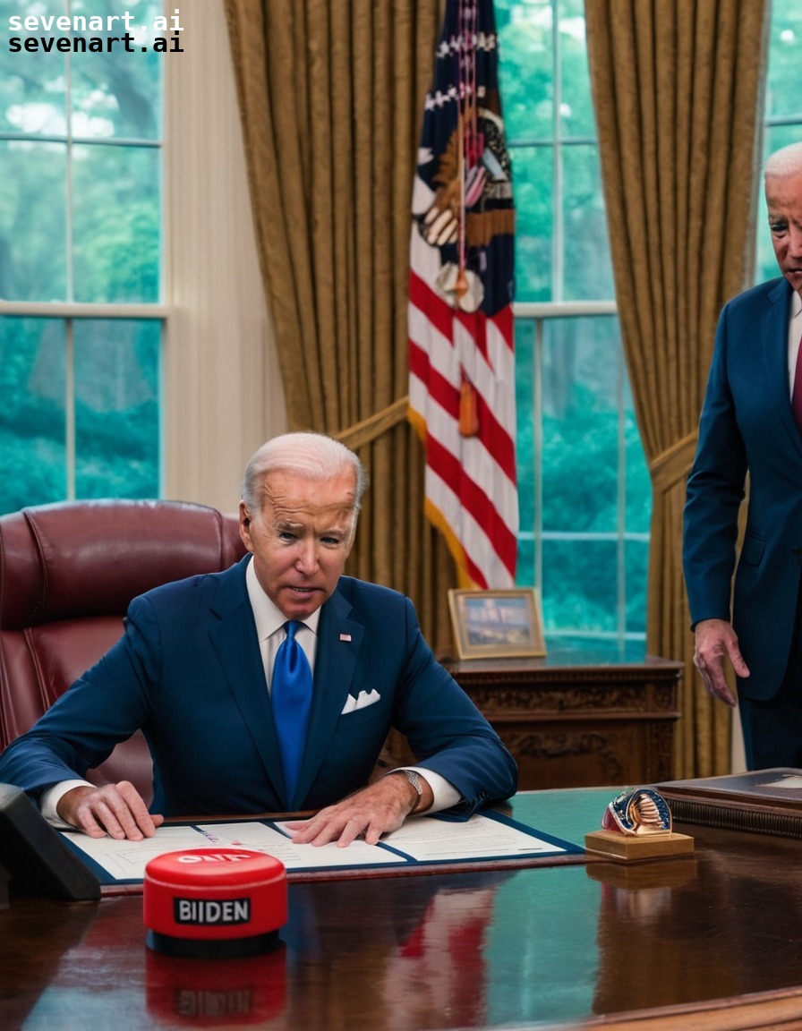 joe biden, oval office, accident, big red button, tour, usa