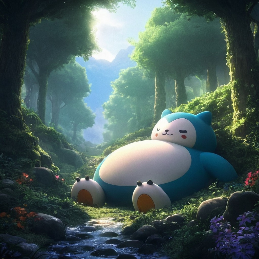 pokemon, snorlax, dailychallenge, ai_generated, ai_artwork