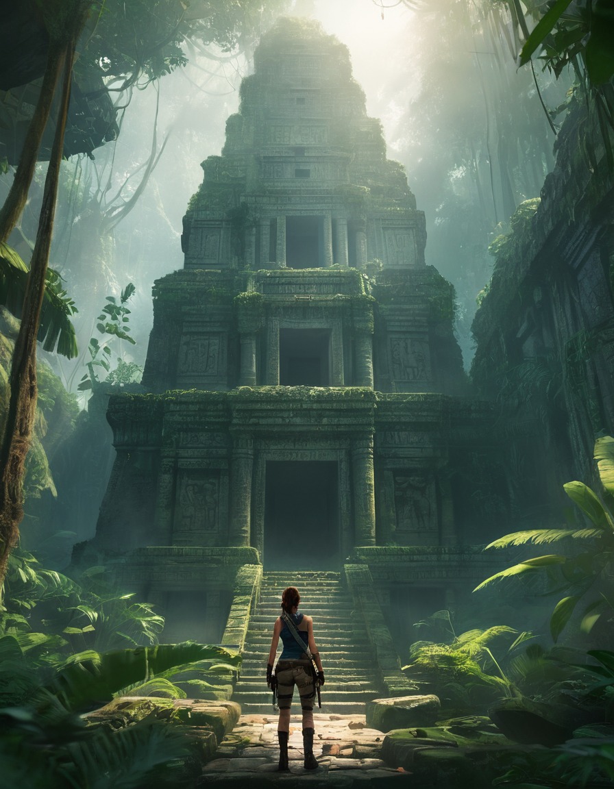 exploration, adventure, ancient ruins, jungle, archaeology, games, girls from games