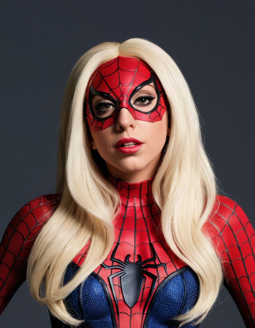 lady gaga, spiderman, musician, entertainer, pop culture, superhero, crossover