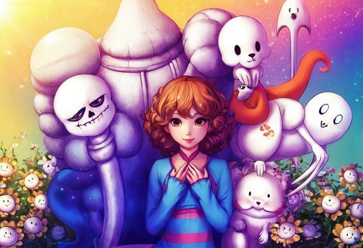 undertale, character, dog, fanart, fantasy, flowey, frisk, ghost, heart, papyrus, sans, papyrus_undertale, greaterdog