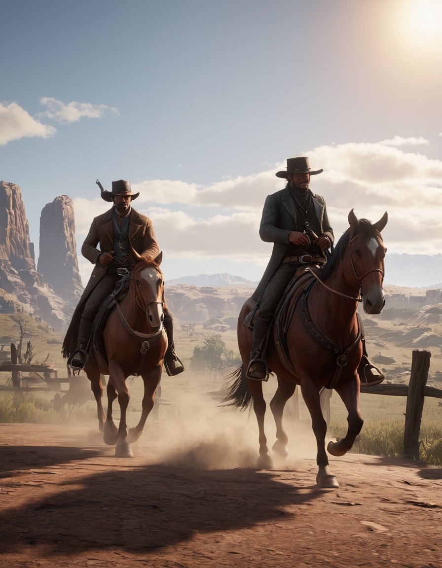 wild west, red dead redemption 2, duel, cowboys, gunslingers, computer games