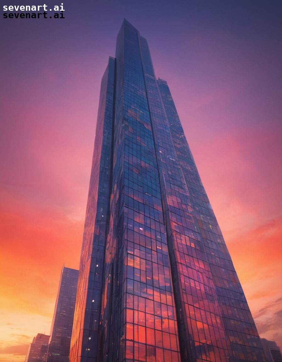 architecture, cityscape, sunset, reflection, skyscraper