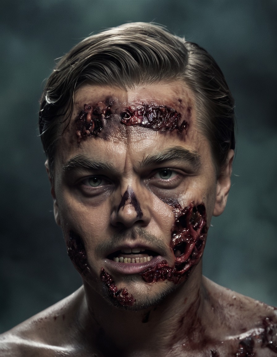 leonardo dicaprio, zombie, horror, photoshop, celebrities