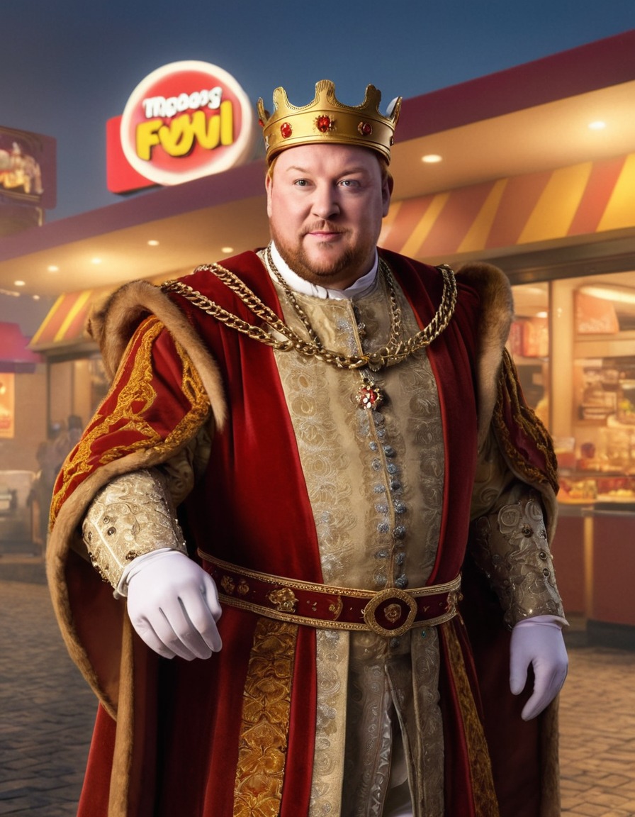 henry viii, fast food, drive-thru, historical figure, humor