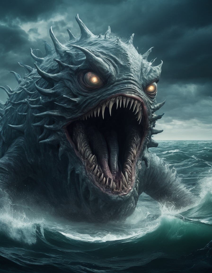 sea monster, mythology, greek mythology, charybdis, sea, horror, underwater creature