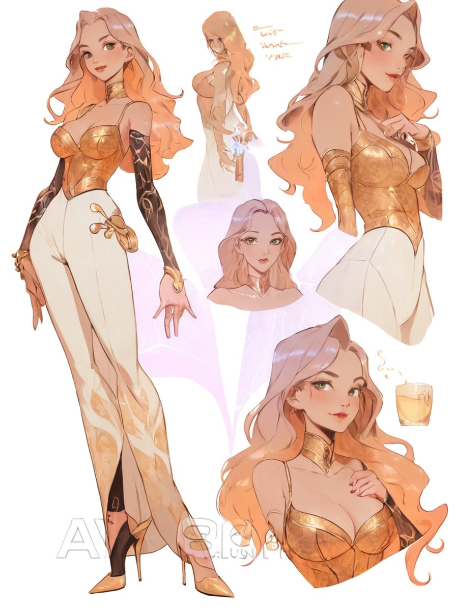 characterdesign, adoptable, adoptablesopen, characterconcept, digitalart, referencesheet, animegirl, fantasycharacter, sale, blondegirl, blondehair, female, elegantwoman