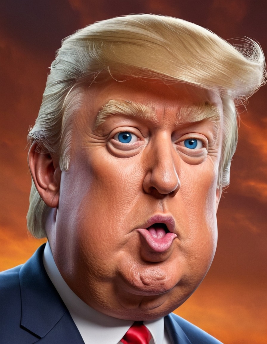 donald trump, caricature, political satire, humor