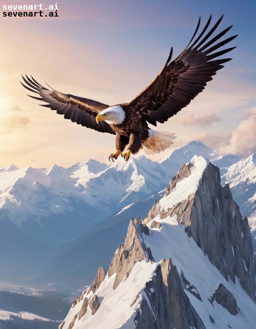 wildlife, majestic, eagle, mountains, nature