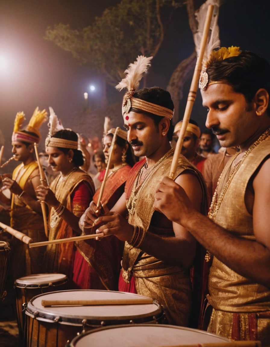 ancient musicians, drums, flutes, wedding celebration, ancient india, 300 bc, cultural traditions