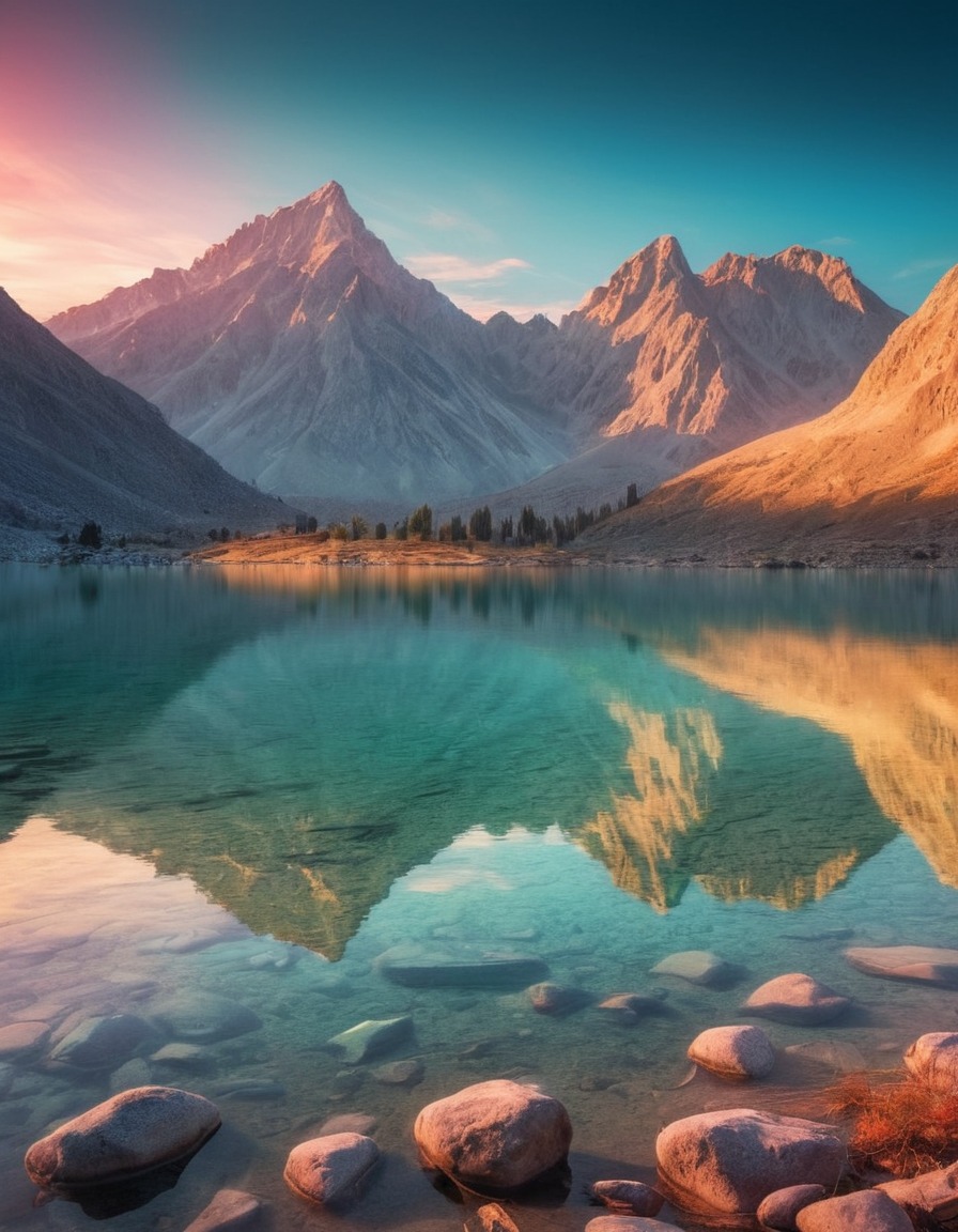 nature, landscape, mountain, reflection, sunrise