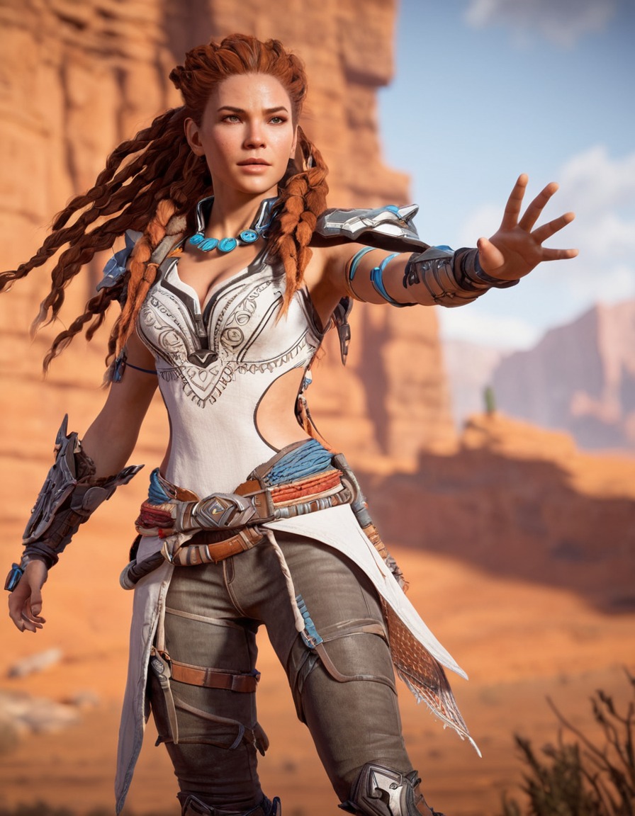 aloy, horizon zero dawn, video games, action-adventure, strong female protagonist