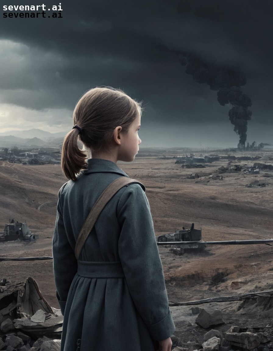 war, consequences, children, despair, landscape