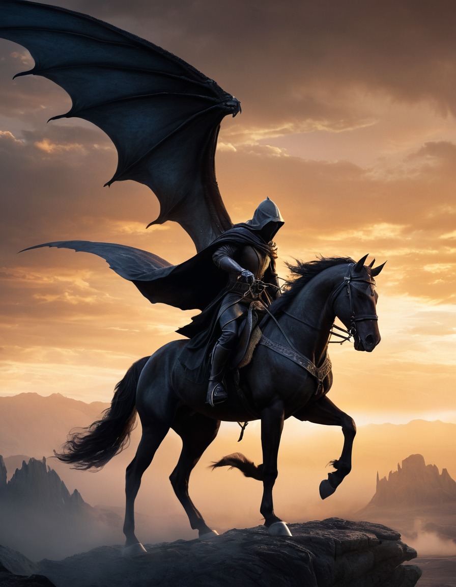 fantasy, nazgûl, winged steeds, sky, haunting, john tolkien, tolkien