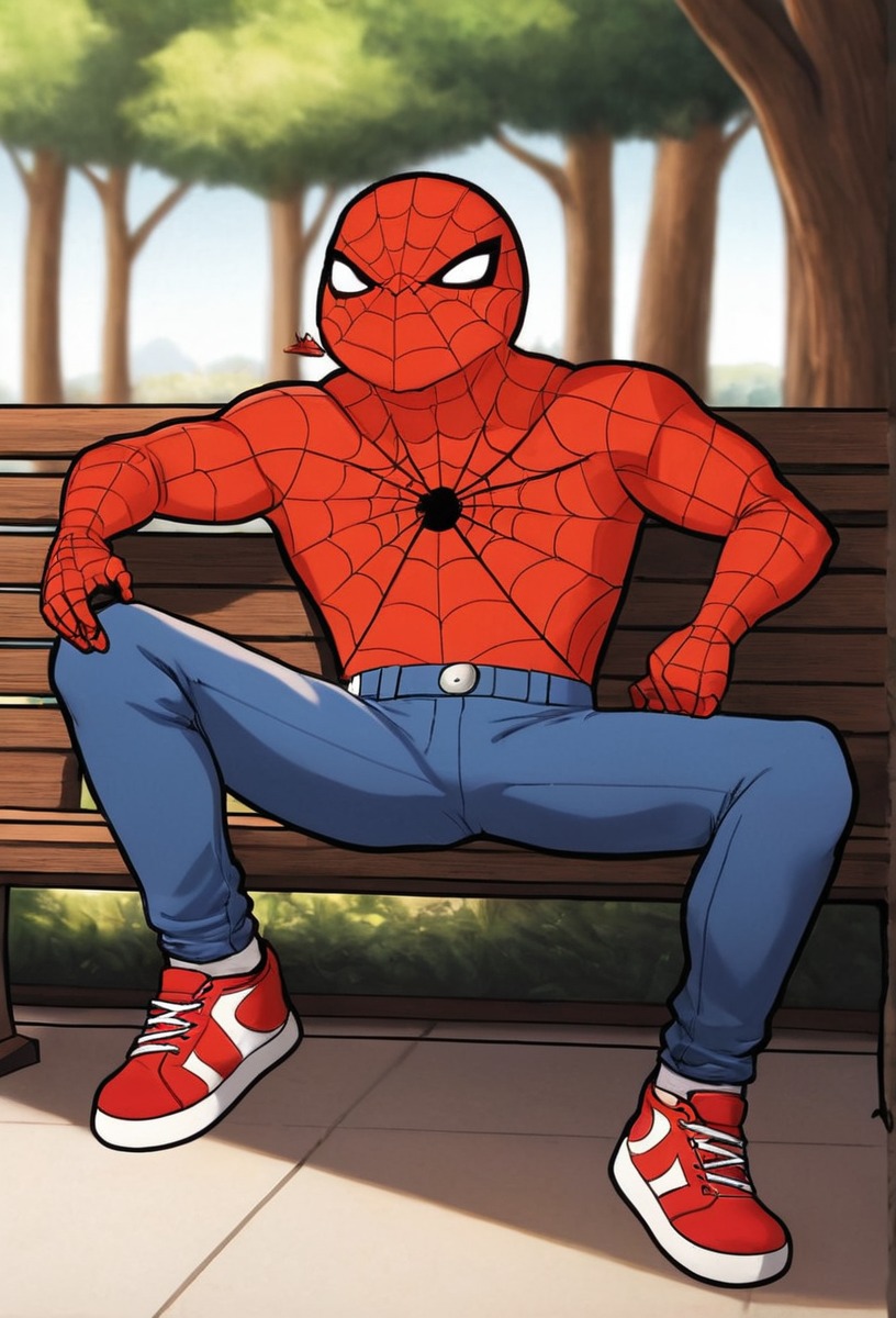 fanart, spiderman, superhero, 1boy, spoderman