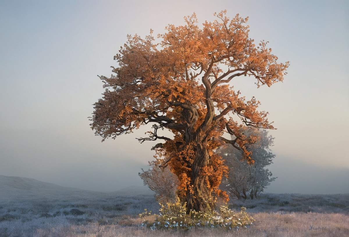 autumn, background, dreamy, fog, frosty, photography, stock, tree, ravenslane