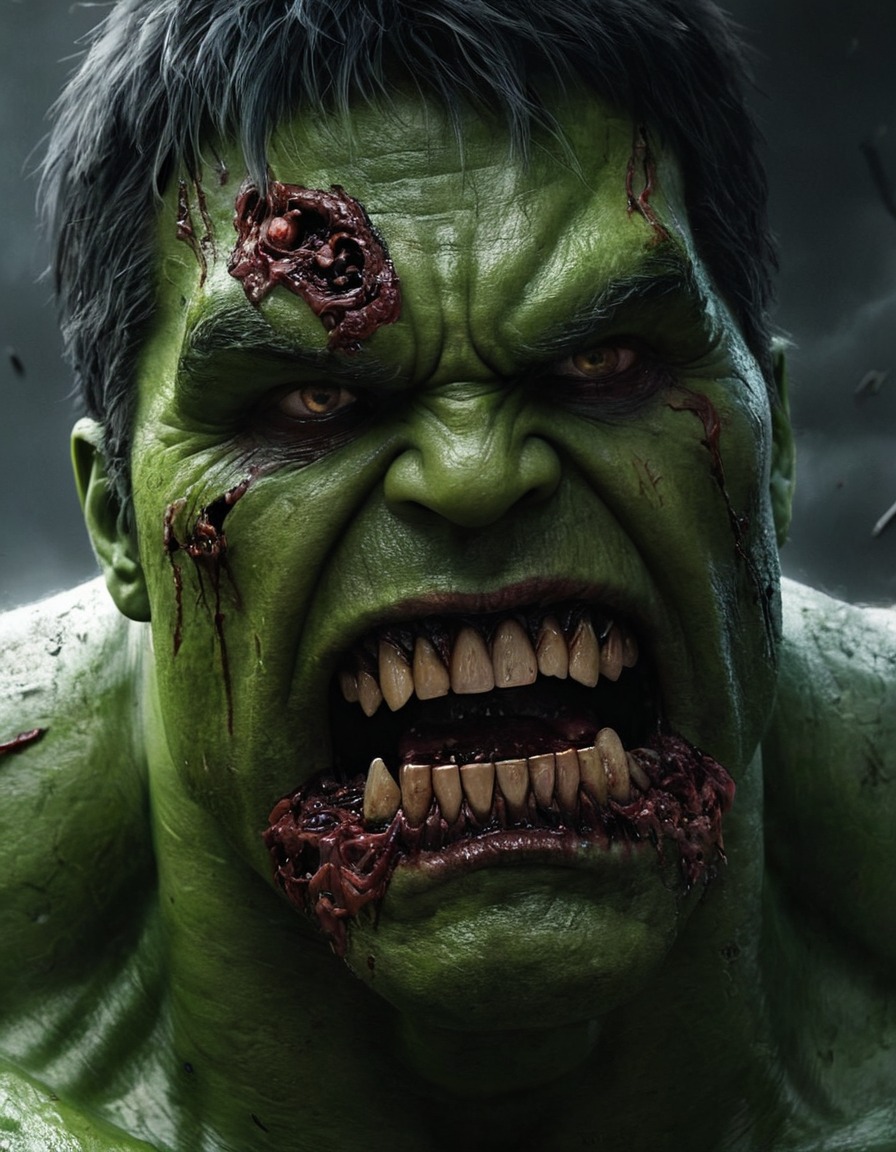 hulk, zombie, gruesome, graphic design, marvel