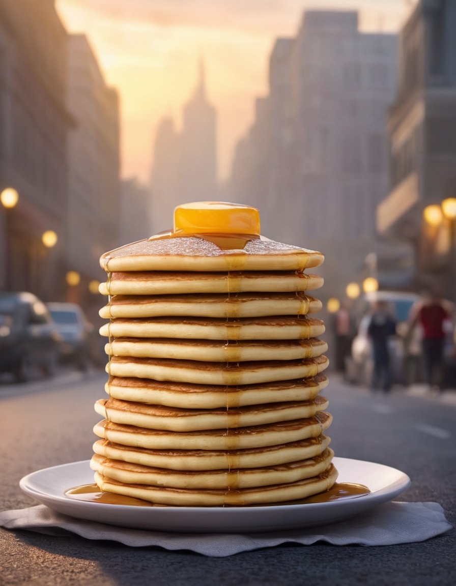 street, pancakes, food, unusual, unexpected, odd, surprise