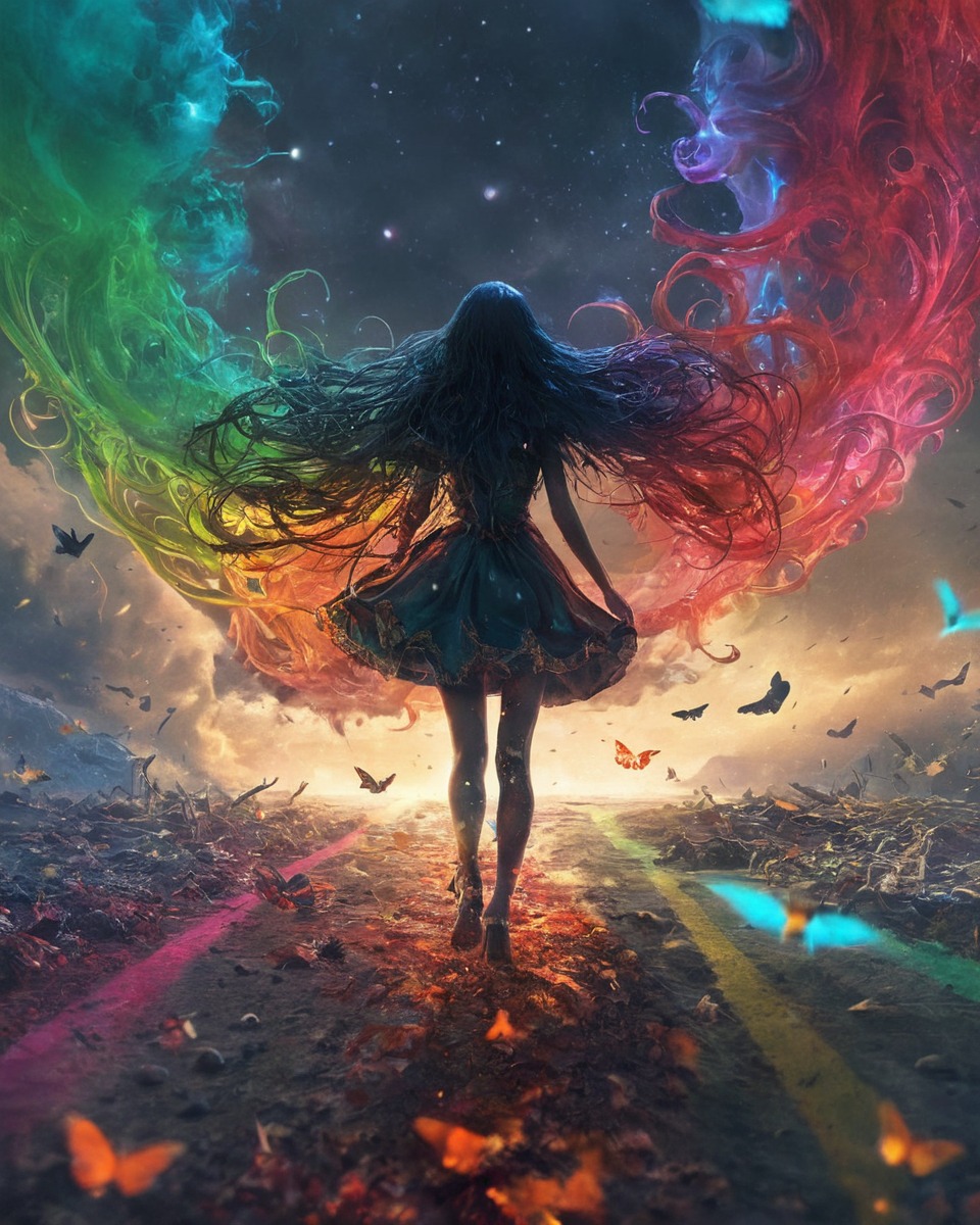 digitalart, rainbow, characterdesign, fantasyart, digitalpainting, artedigital, artwork, colorful, colorfulart, digitalartist, digitalartwork, digitaldrawing, digitalillustration, dreamy, fantasy, girlfemale, sadness, detailedartwork, artfortheday, aiartwork