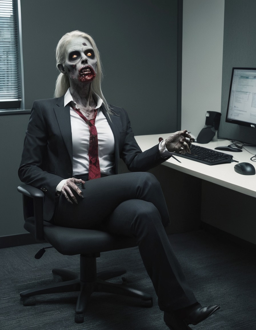 zombie, business suit, corporate office, undead