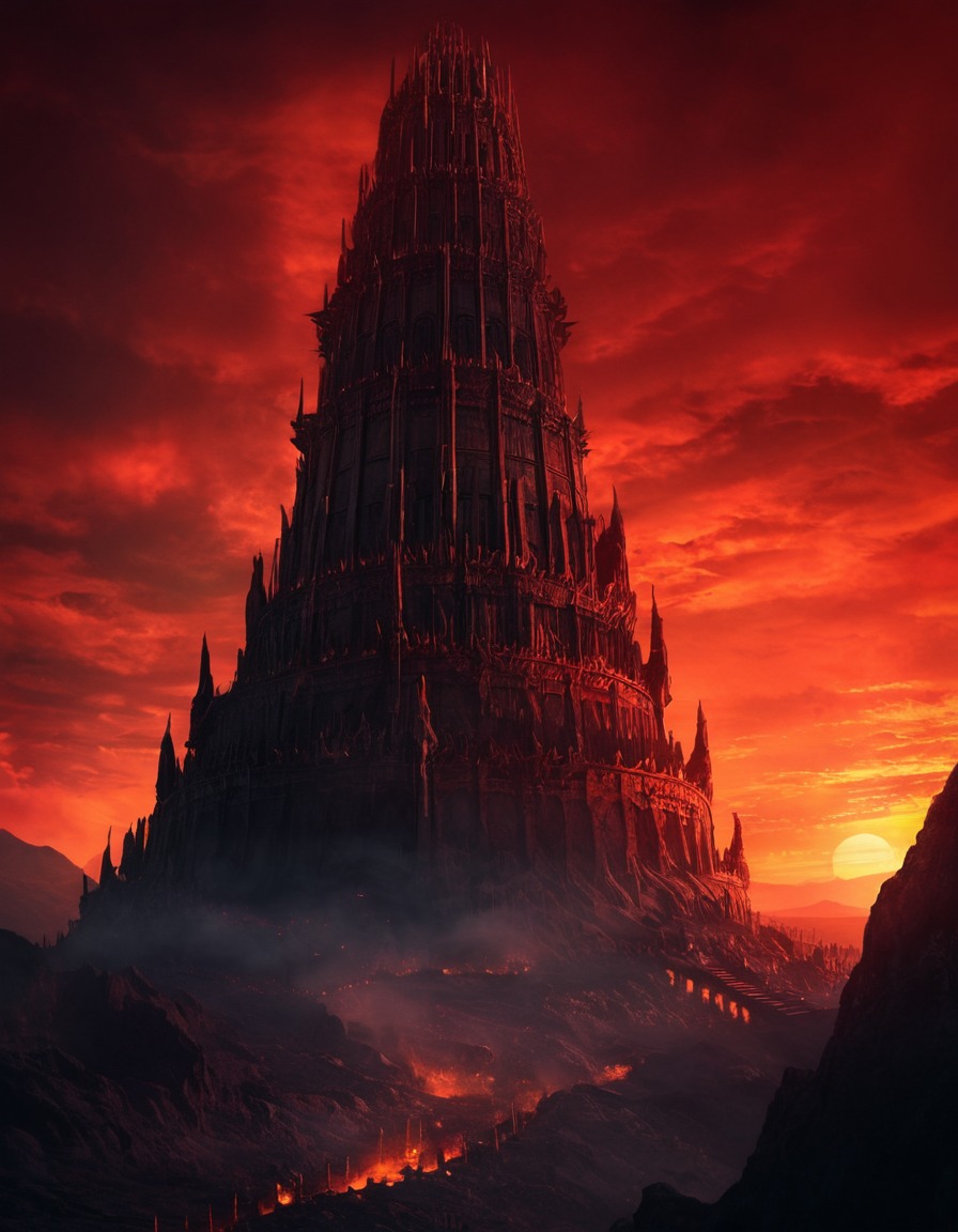 fantasy, fortress, evil, tower, dark, john tolkien, tolkien