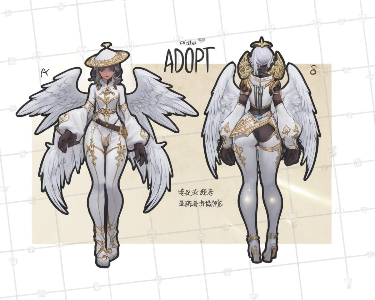 characterdesign, adoptable, adoptablesopen, angel, adoptableauction, sale, kemonomimi, humanoid, outfit, commission, angelic, angelwings, auc, mystical, ych, ychcommission