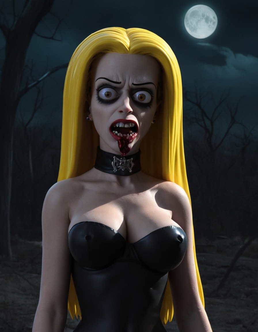 vampire, lisa simpson, the simpsons, undead, character transformation, pop culture, animation