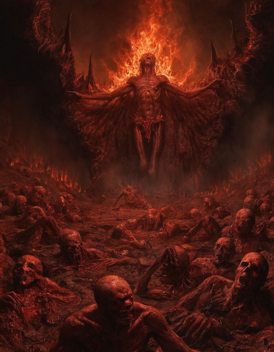 hell, burning flesh, eternal suffering, damnation, afterlife, punishment, soul torment