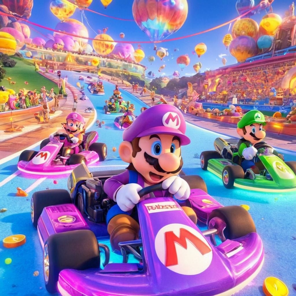 mario, colorful, game, gaming, kart