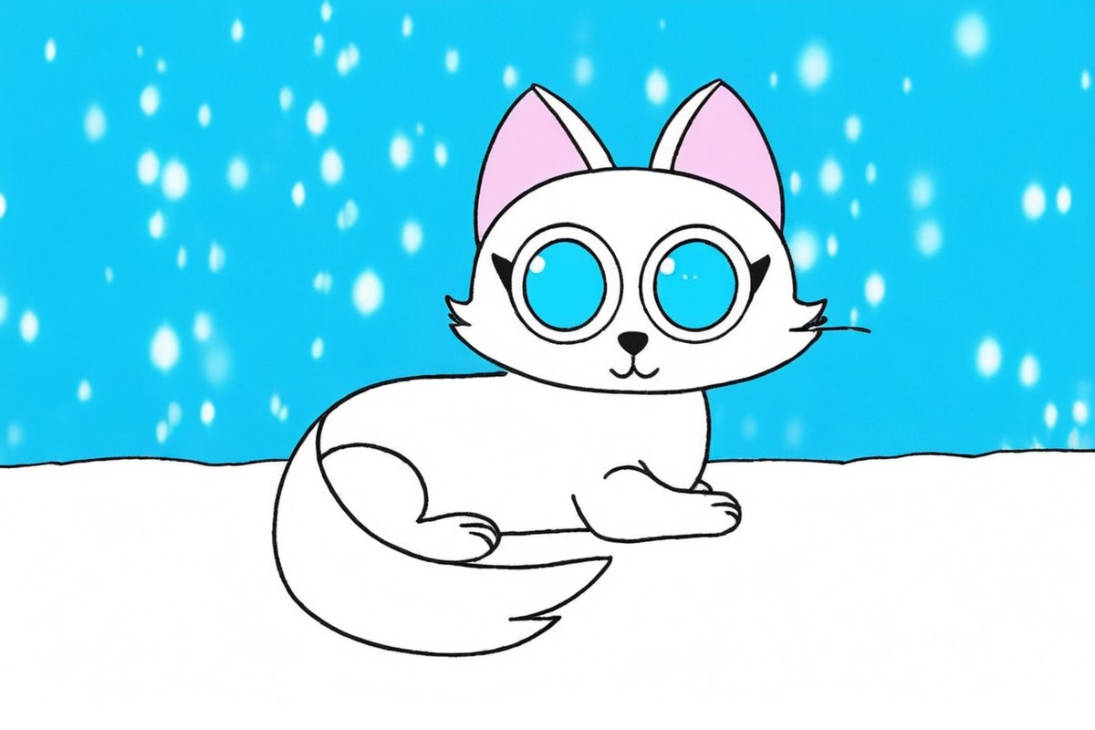 cute, cuteadorable, cutekawaii, fox, kawaii, snow, winter, arcticfoxtutorial