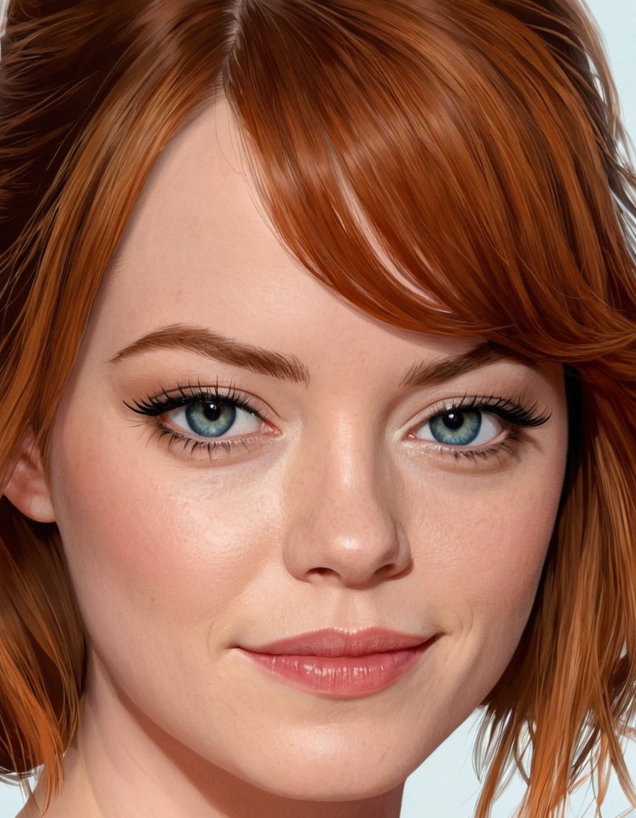 emma stone, portrait, painting, celebrity, actress