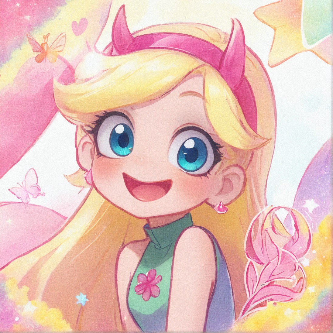 anime, animestyle, cartoon, chibi, cute, digital, disney, fantasy, game, girl, art, axsens, adorable, starbutterfly, chibicutekawaii, starvstheforcesofevil