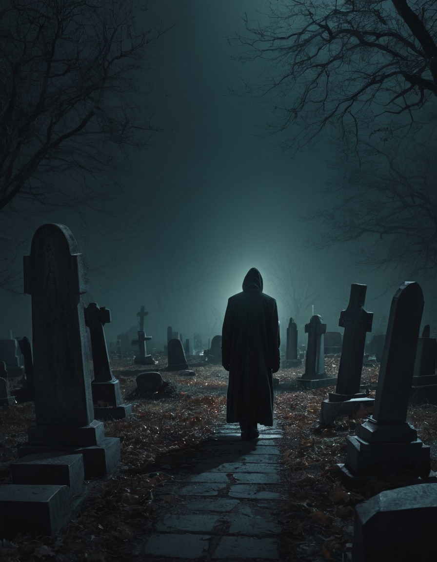 graveyard, person, walking, solitude, gothic, underground, dark