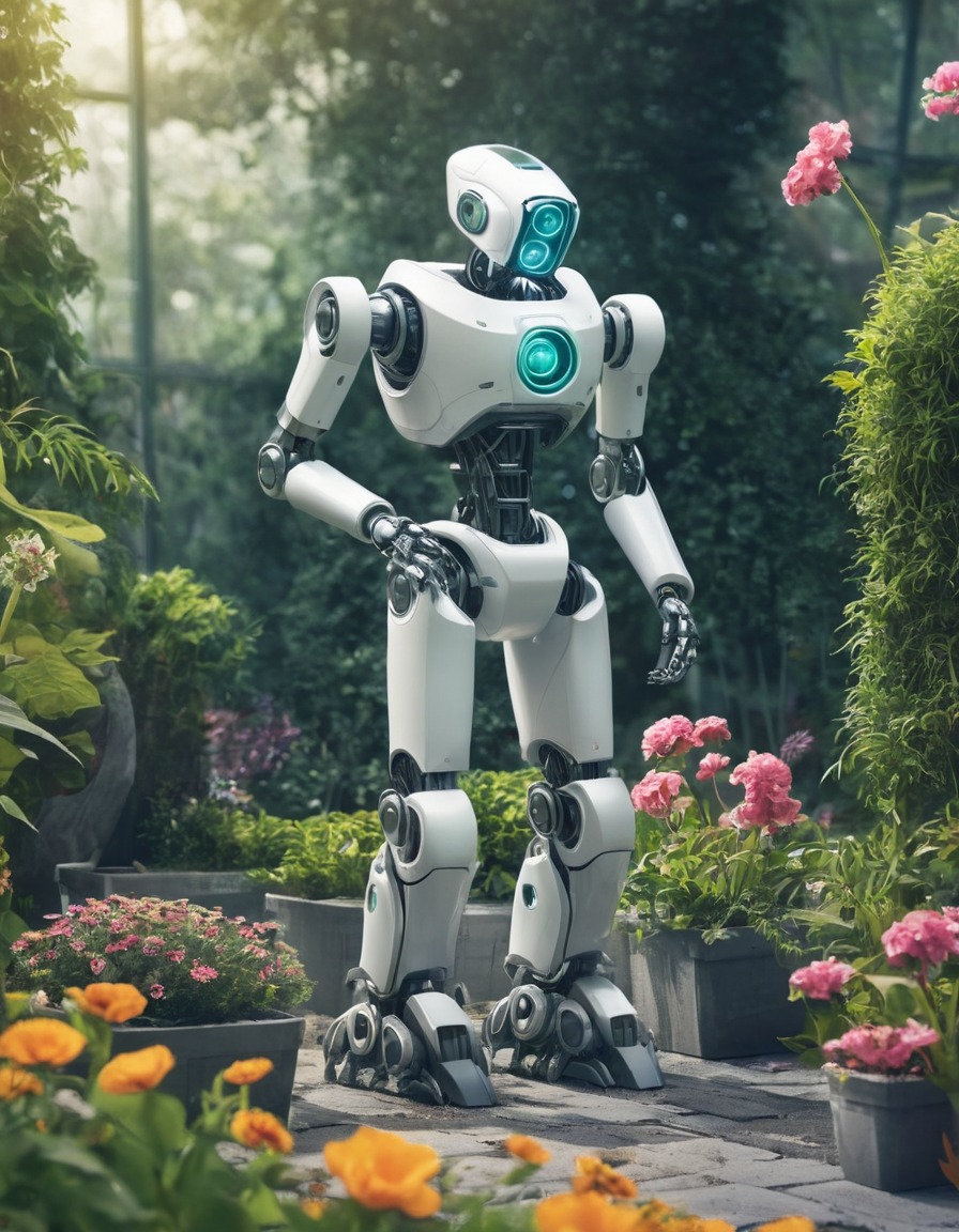 robot, gardener, futuristic, garden, technology, robots