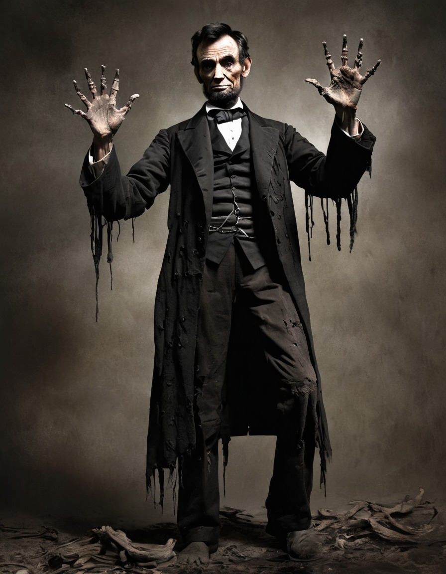 abraham lincoln, zombie, undead, decay, horror