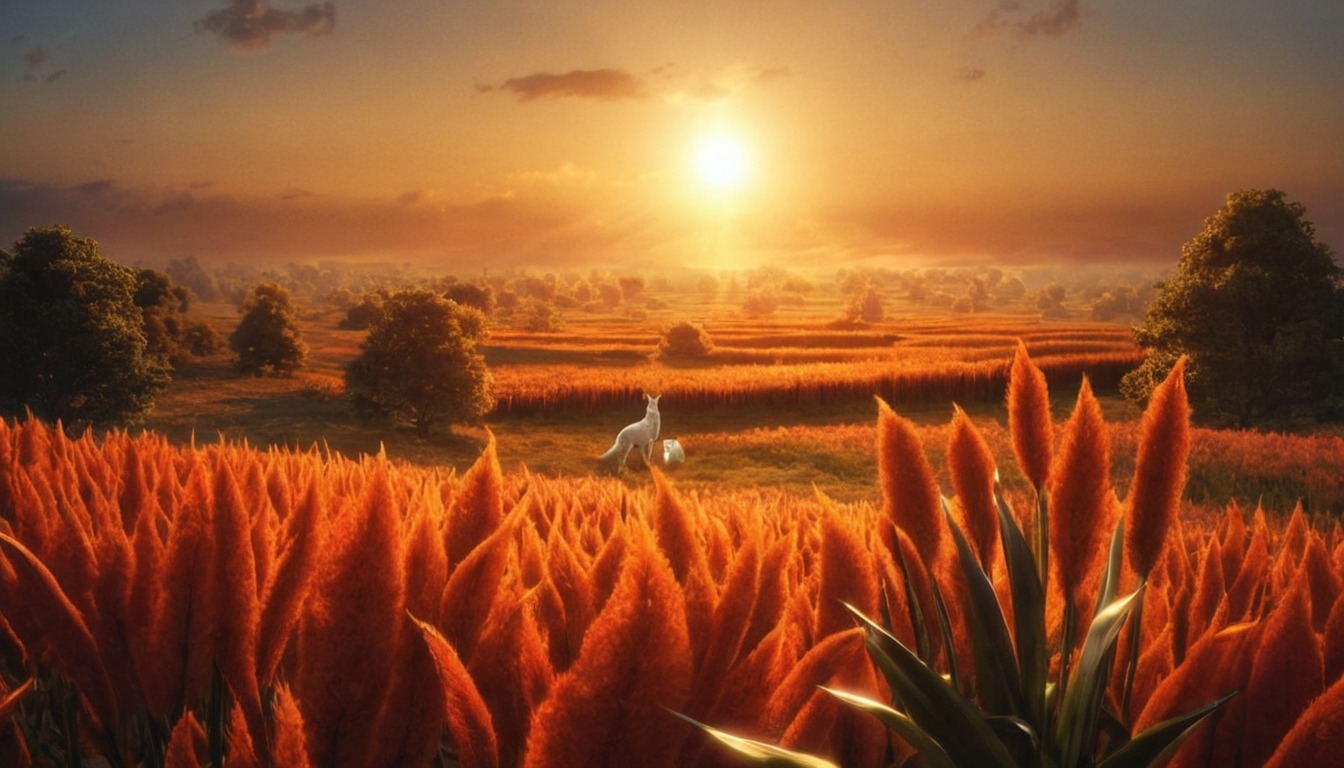 field, gorgeous, nature, sunset, wheat