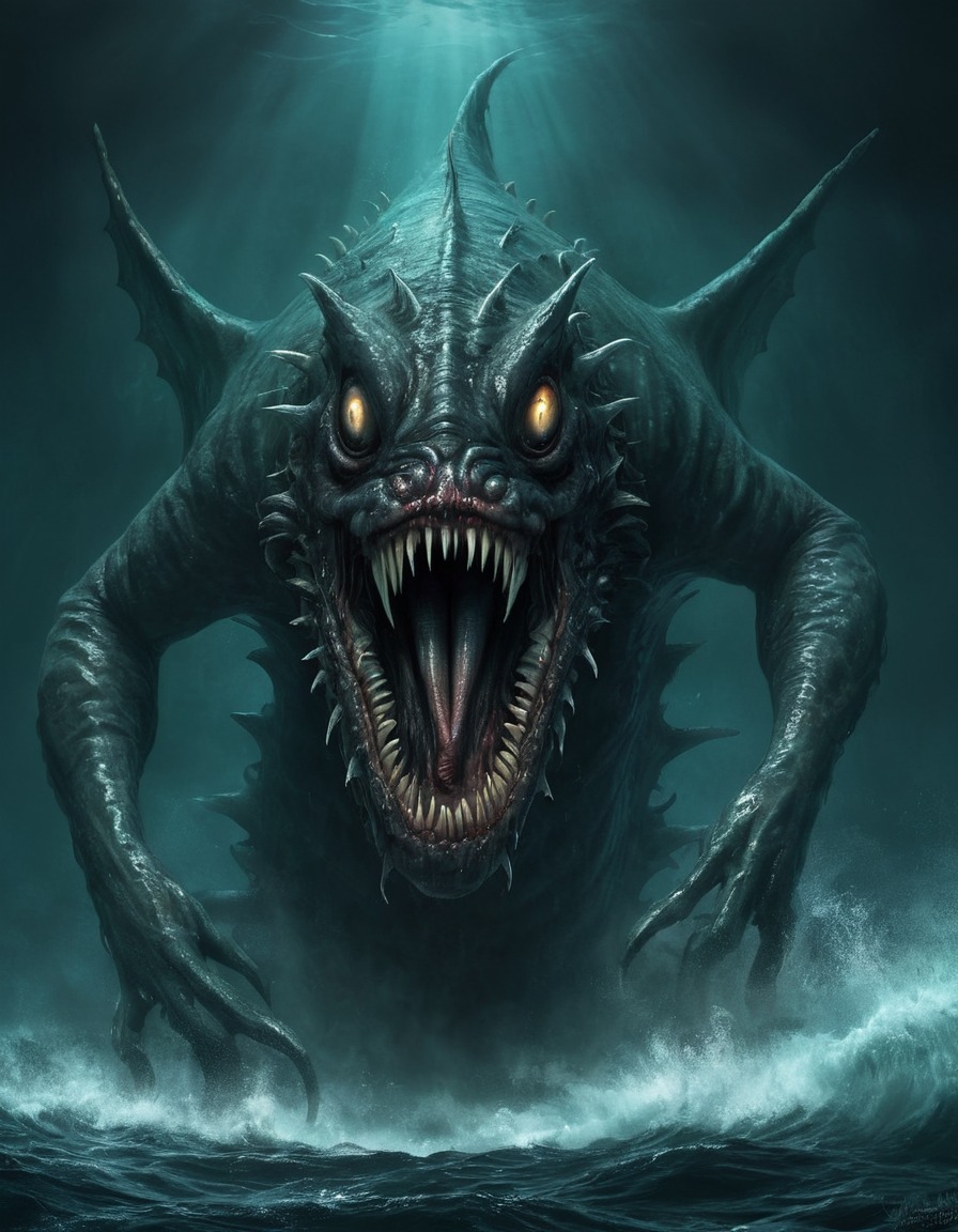 lusca, sea monster, mythical creature, caribbean folklore, legend, maritime legend