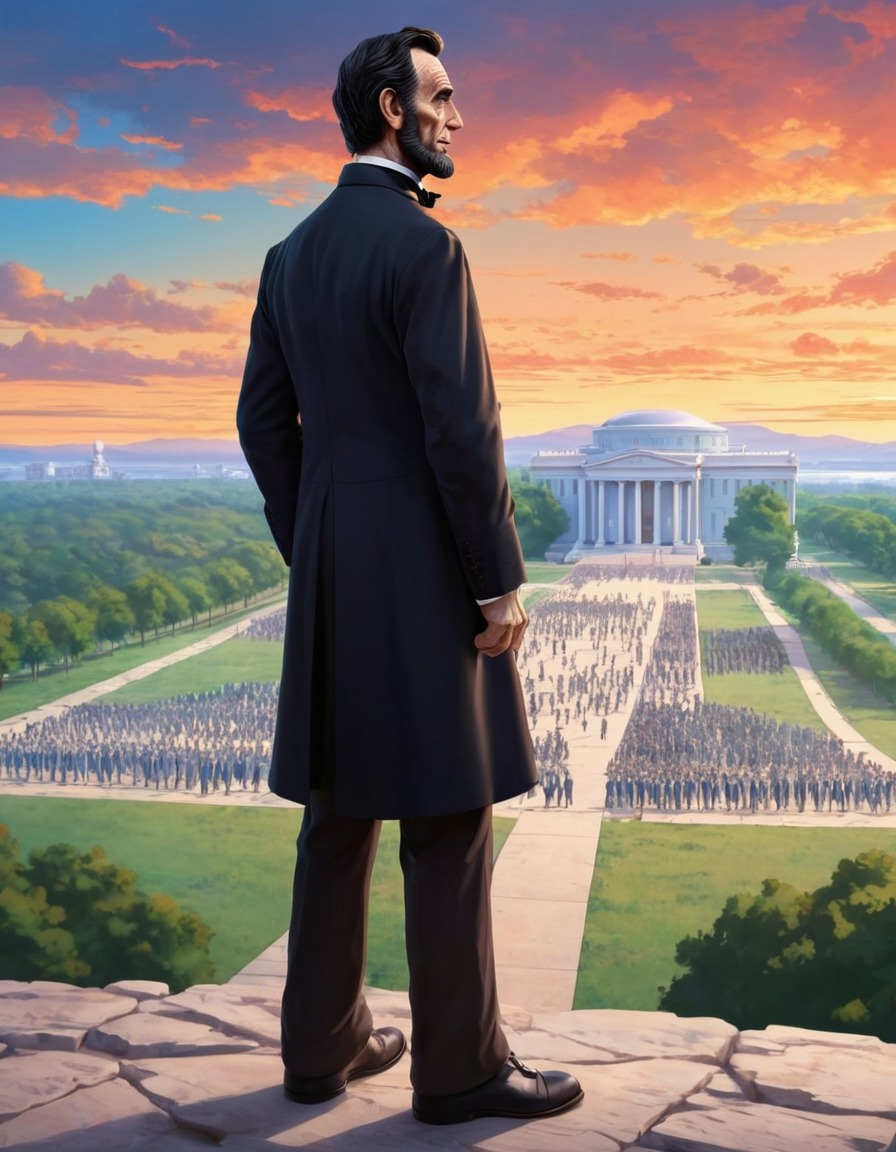 abraham lincoln, gettysburg address, president, historical figure, speech, reflection, anime