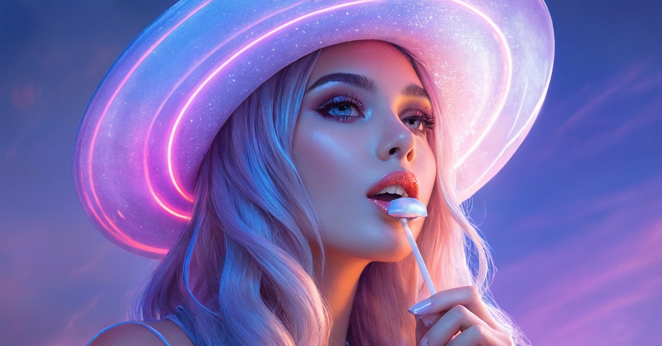 digitalart, portrait, magic, fanart, characterdesign, beauty, fantasyart, digitalpainting, makeup, neon, anime, candy, woman, womanbeautiful, neonwoman, art