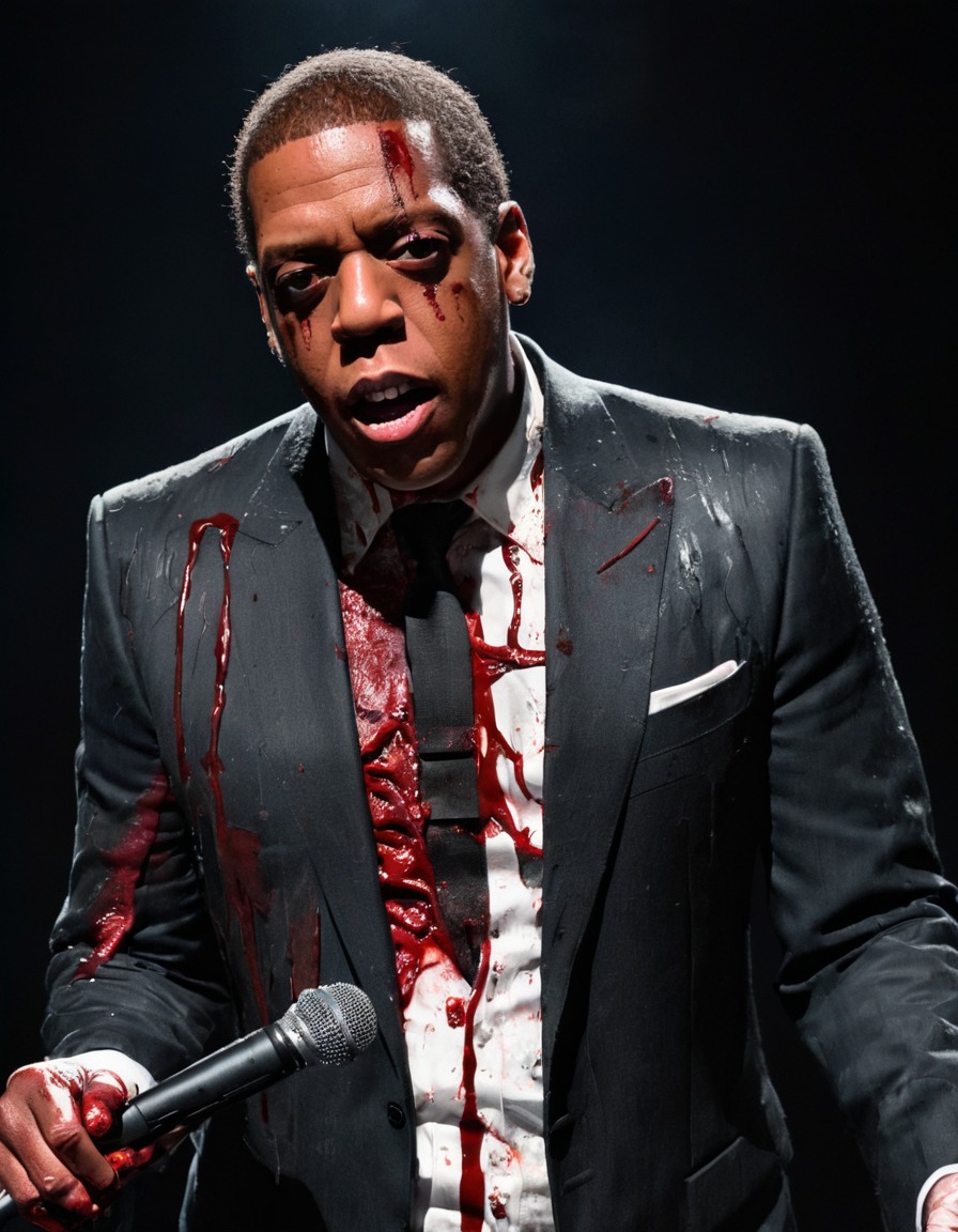 jay-z, zombie, music, undead, horror, microphone, blood, celebrities