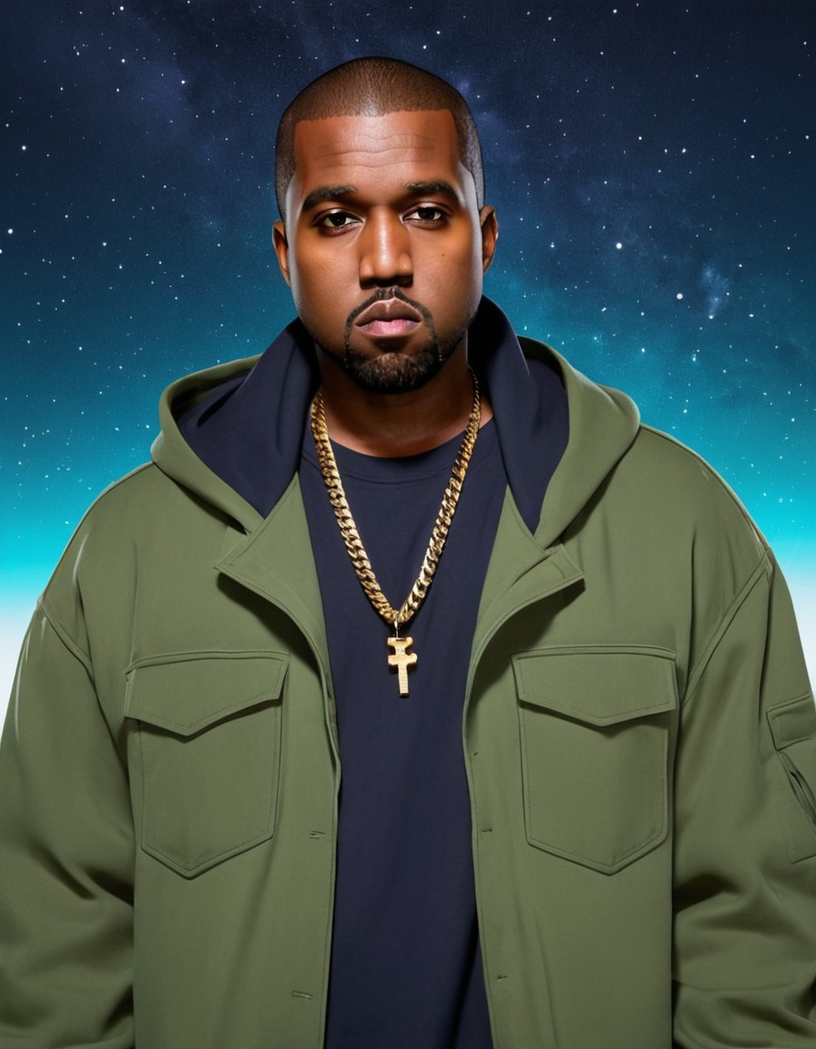 kanye west, anime, protagonist, fashion, unique style, charisma