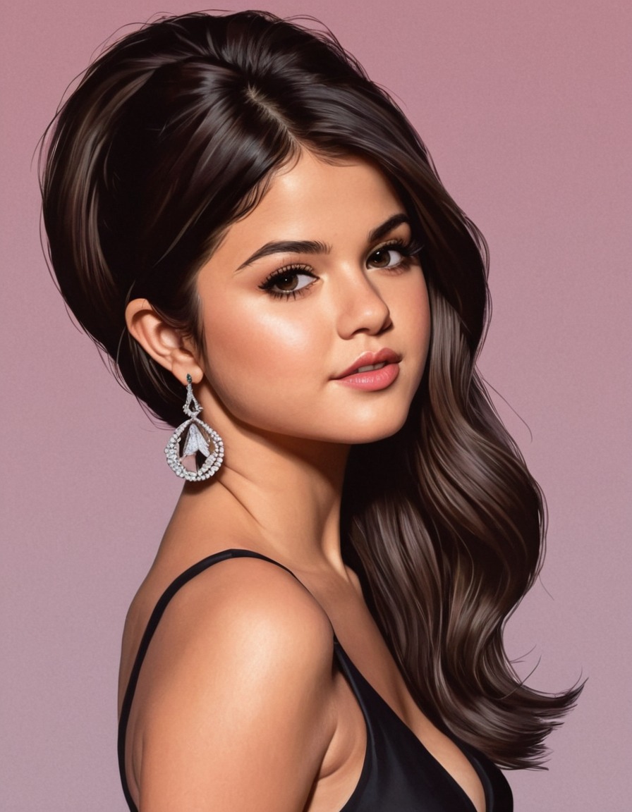 selena gomez, celebrity, painting, humor, art, pop culture, entertainment