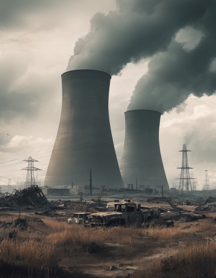 post-apocalyptic, landscape, nuclear power plant, decay, ominous, fallout, games, tv shows, amazon prime